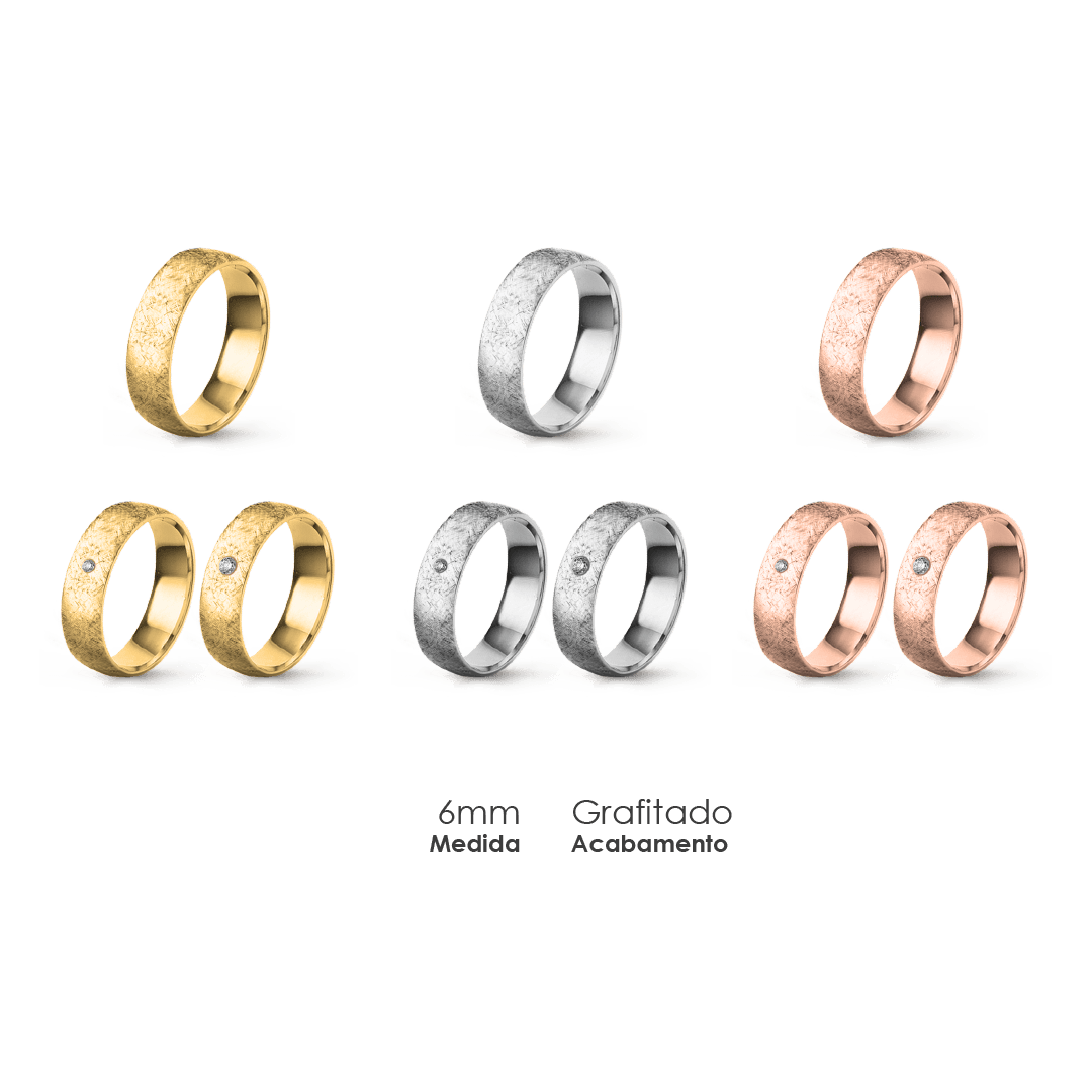 Aliança Wedding Essential Meia Cana Baixa Amendoada