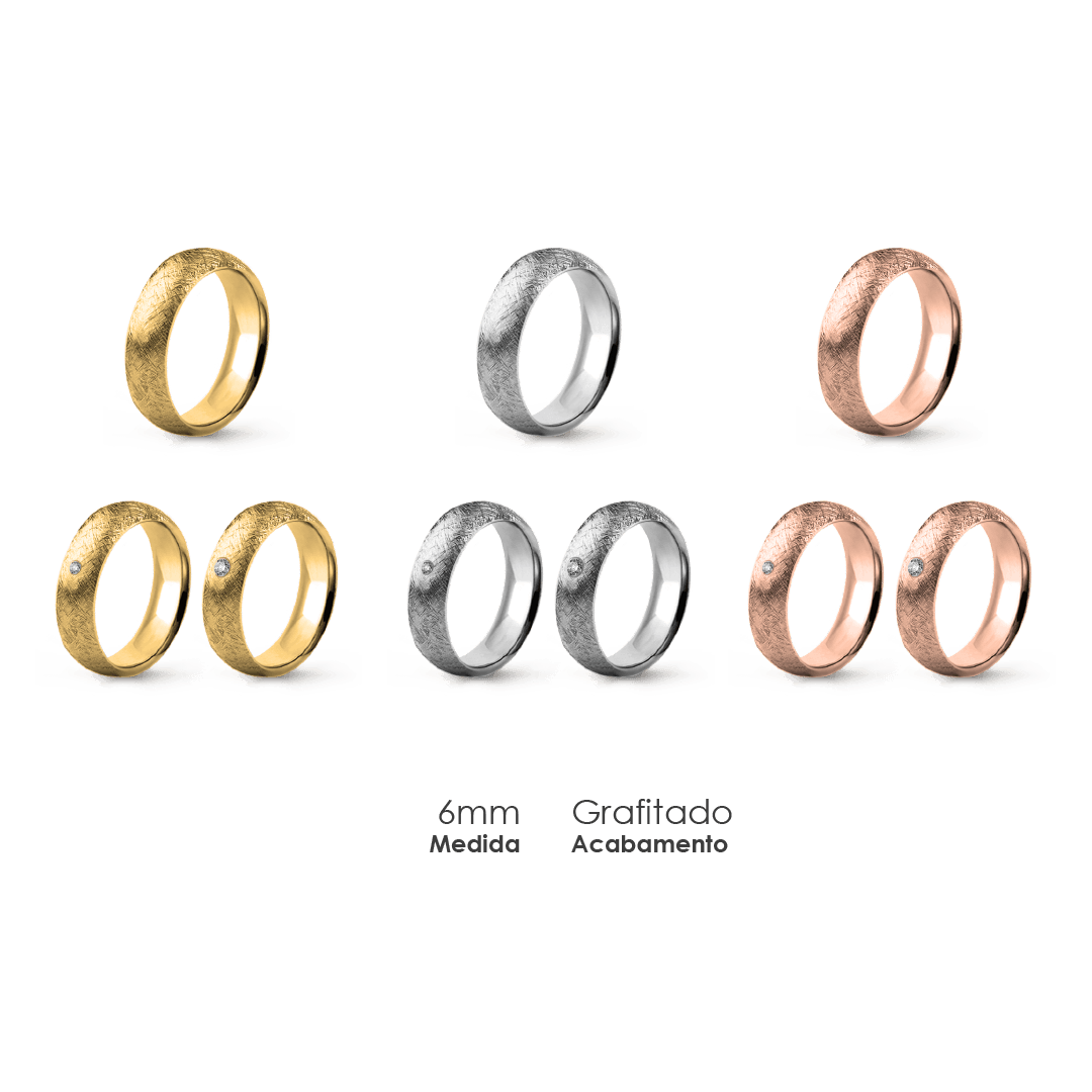 Aliança Wedding Essential Meia Cana Alta Amendoada