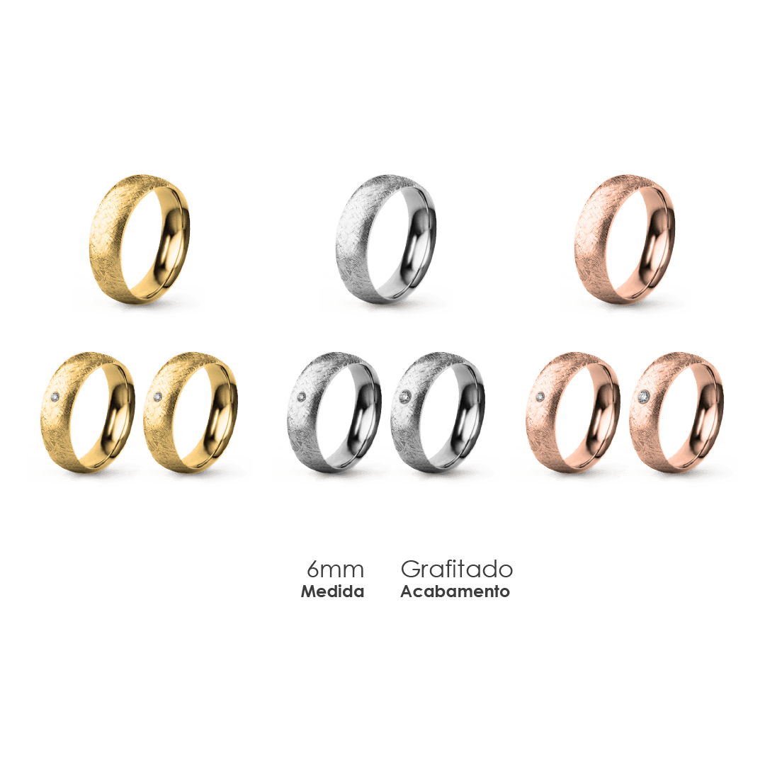 Aliança Wedding Essential Meia Cana Extra Amendoada