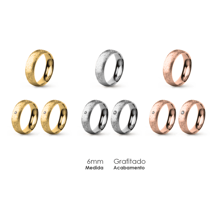 Aliança Wedding Essential Meia Cana Extra Amendoada