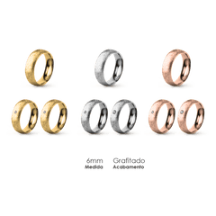 Aliança Wedding Essential Meia Cana Extra Amendoada