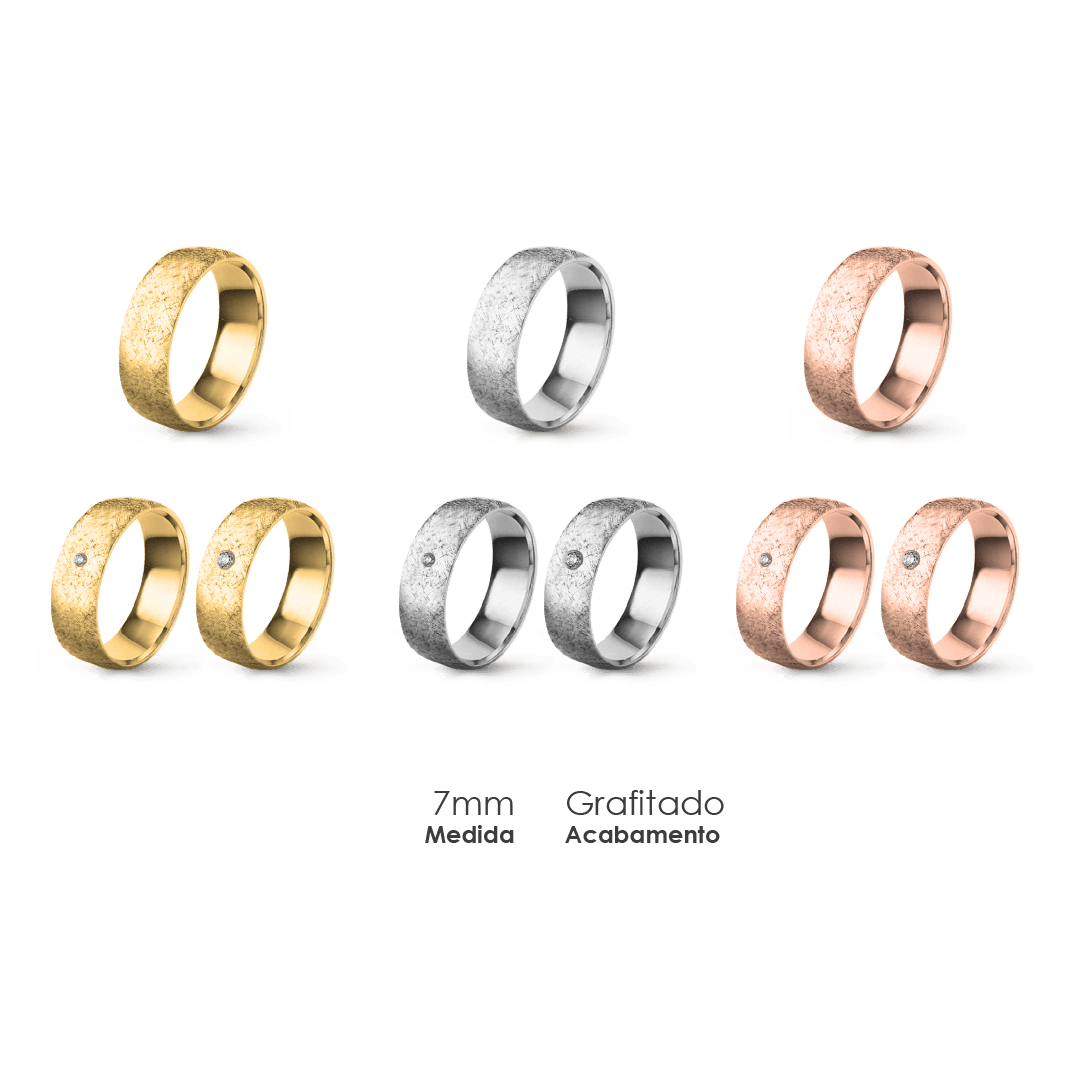 Aliança Wedding Essential Meia Cana Baixa Amendoada