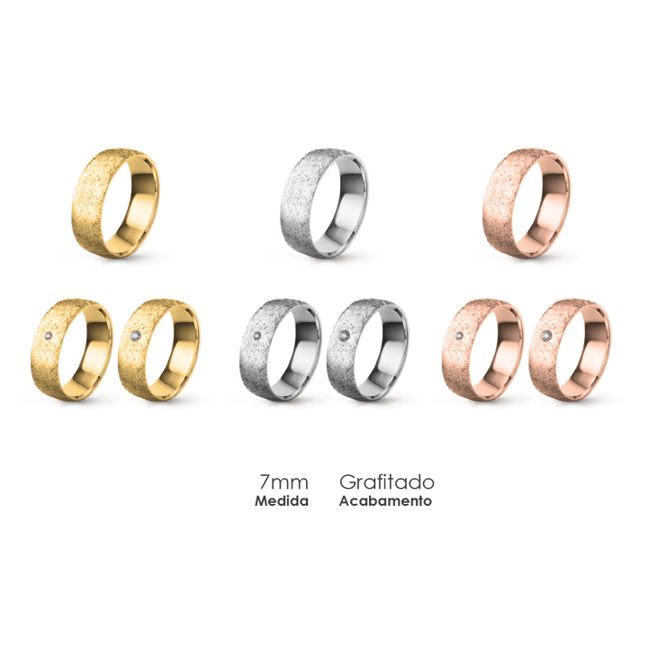 Aliança Wedding Essential Meia Cana Baixa Amendoada