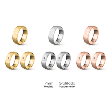 Aliança Wedding Essential Meia Cana Baixa Amendoada