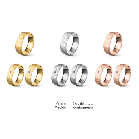 Aliança Wedding Essential Meia Cana Baixa Amendoada