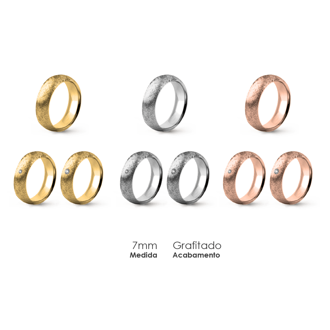 Aliança Wedding Essential Meia Cana Alta Amendoada