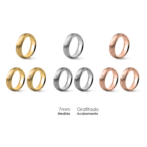 Aliança Wedding Essential Meia Cana Alta Amendoada