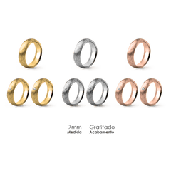 Aliança Wedding Essential Meia Cana Alta Amendoada