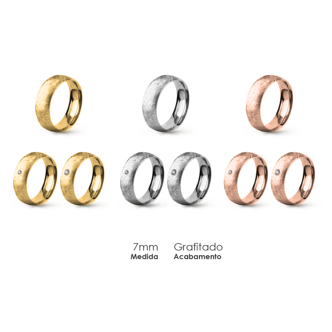 Aliança Wedding Essential Meia Cana Extra Amendoada