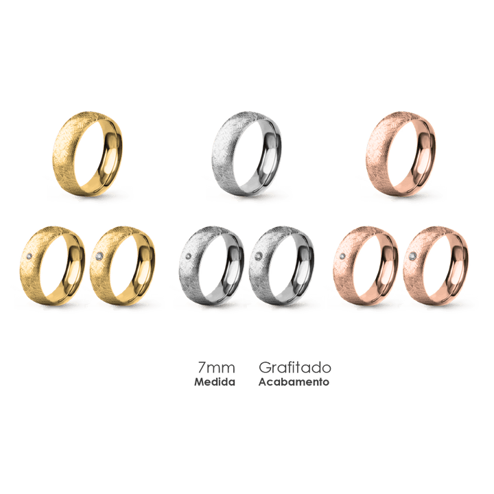 Aliança Wedding Essential Meia Cana Extra Amendoada