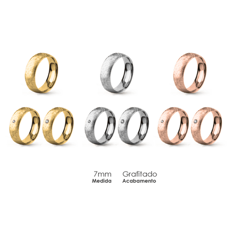 Aliança Wedding Essential Meia Cana Extra Amendoada