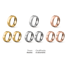 Aliança Wedding Essential Meia Cana Extra Amendoada