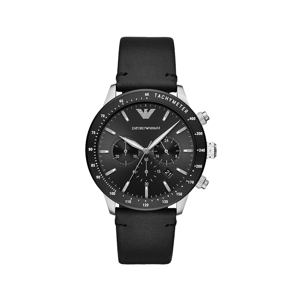 Mario Leather Black Chronograph 43mm
