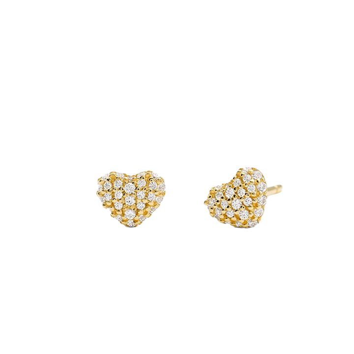 Brincos Love Pavé Gold-Tone