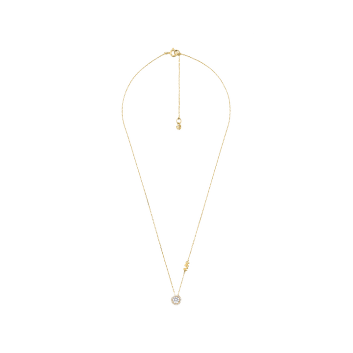 Colar Halo Logo Pavé Gold-Tone