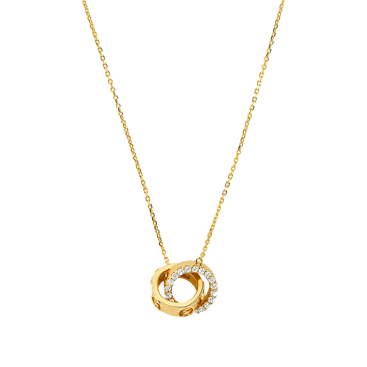 Colar Premium Pavé Interlocking Gold-Tone