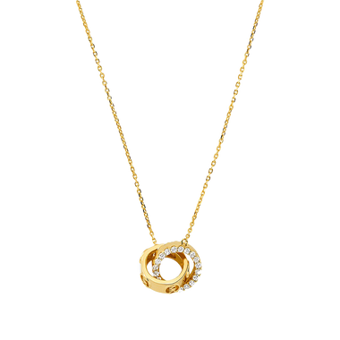 Colar Premium Pavé Interlocking Gold-Tone