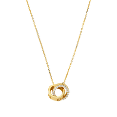 Colar Premium Pavé Interlocking Gold-Tone