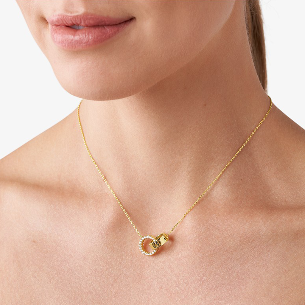 Colar Premium Pavé Interlocking Gold-Tone