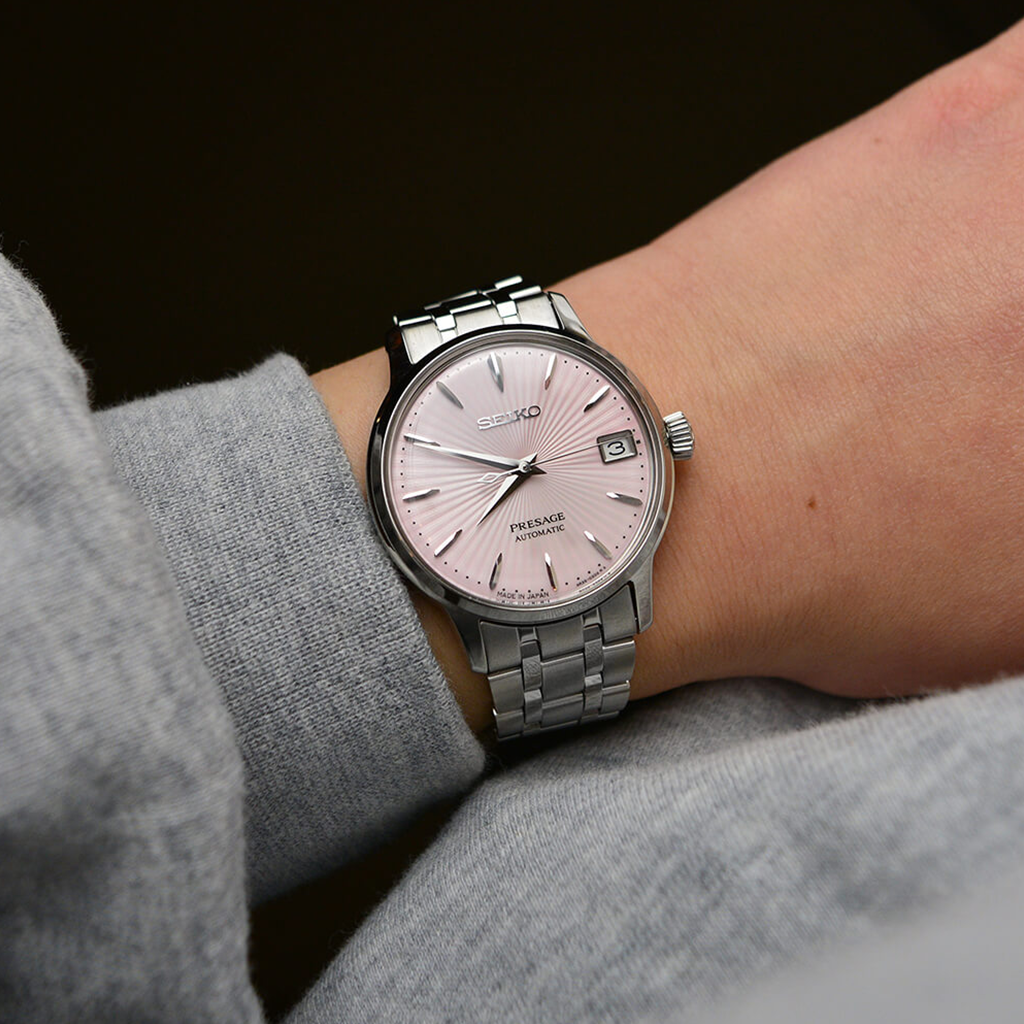 Presage Cocktail Time Silver Pink 33.8mm